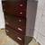 Vintage mid century modern dark mahogany five drawer dresser 3 thumbnail