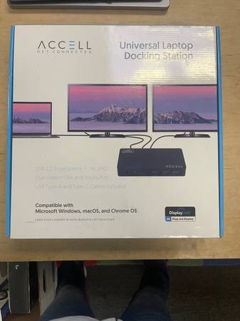 Accell Universal Laptop Docking Station – Dual Monitor 4K HDMI/Display 1