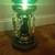 Antique Chech Bohemian Hand Painted Emerald Green Glass Art Luster Table Lamp 10 thumbnail