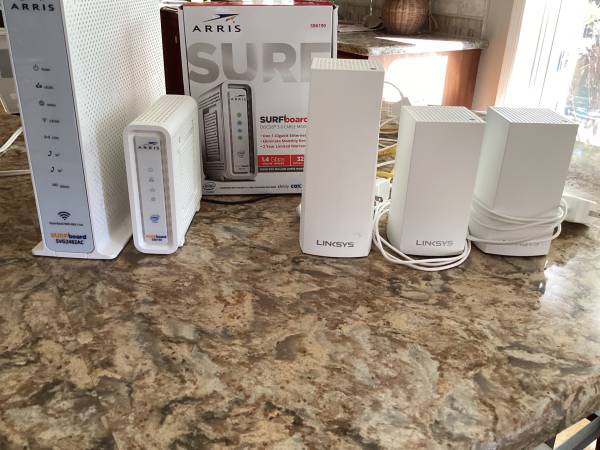 Arris surfboard modem-router with Linksys extenders 1