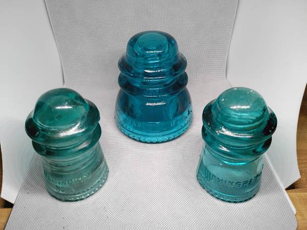 3 different Hemingray glass insulator lot for sale 1