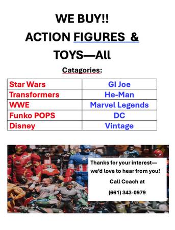 WE BUY – ACTION FIGURES & TOYS 1