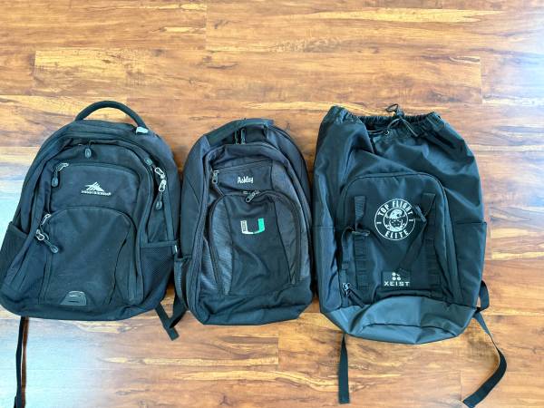 Two backpacks & 1 basketball sports bag 1