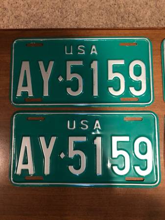 Pair of 1966-1973 US Military Overseas License Plates 1