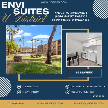 $250 / 1br - END OS SUMMER SALE! $250 FOR FIRST WEEK STAY! (Las Vegas)63907029193987120