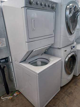 Whirlpool white stacked washer&dryer combo 1