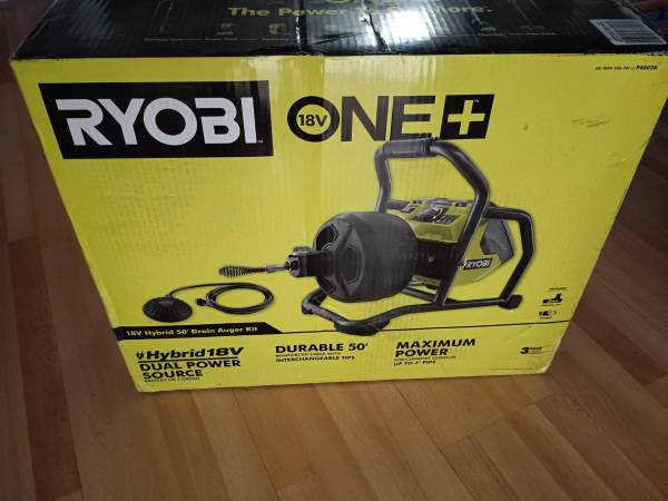 Ryobi 18-Volt ONE+ Hybrid Drain Auger Kit  _NEW_ 1
