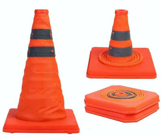 *New* 2-pack Collapsible Traffic Cones / Automobile Cones, 16" high 1