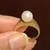 14K Yellow Gold Ring ( Size 6-7) with Natural Akoya Pearl 10 thumbnail