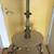 Antique 2 tier wooden side table with floor lamp and floral shade 9 thumbnail