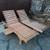 2 WOOD LOUNGE CHAIRS CHAIR CHAISE ROLLING WHEELS FREE DELIVERY CUSHION 5 thumbnail