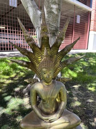 Buddha(large brass) mid 20th cent, 22.5" tall 1