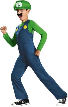 Luigi Halloween Costume Size 8-10 Boys with hat, etc. 1