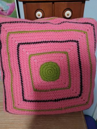 Pink LadyBug Pillow- 18" Handmade Crocheted - $45 (Columbia)63471026497793124