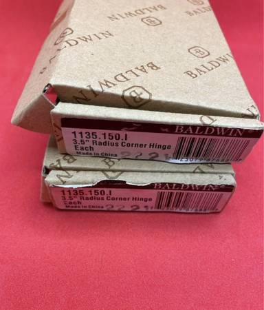 New Baldwin 3.5" radius corner hinge 1