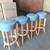 Vintage 50s blondewood stools 2 thumbnail