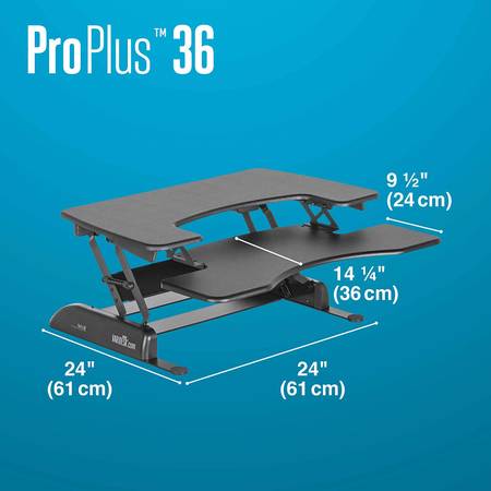 VARIDESK 49900 Pro Plus 36 Adjustable Standing Two Tier Desk Tower 1