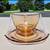1 Vintage Fostoria Glass Amber Cup and Saucer Set 1 thumbnail