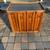 Mid century bar cart with formica top and locking doors B86 1 thumbnail
