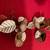 MACY'S HOLIDAY LANE GOLD IRON, FLOWERS & LEAVES ORNAMENT (Set of 2) 7 thumbnail