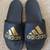 Adidas Adilette Comfort Slides Black with Gold Accent Unisex Men's 11/ 9 thumbnail