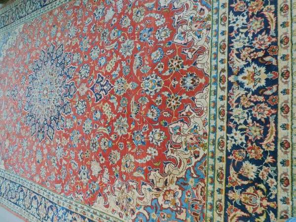 14.7 x 9.2 Antique Persian carpet, large 100% wool rug, hand knotted 1
