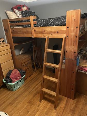 Elevated twin bed frame for kids 1