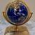 VINTAGE BLUE LAPIS GEMSTONE GLOBE ON REVOLVING BRASS BASE WITH COMPASS 6 thumbnail