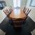 Solid oak expandable dining table and 8 chairs 1 thumbnail