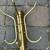 Barber shop style wall mount vintage brass coat / hat rack A16 8 thumbnail