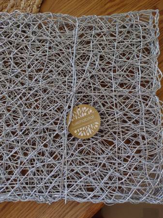 Brand New Luxe Habitat set of 4 Silver Woven Placemats 1