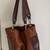 Christina Pell Italian SOFT  2-Tone Brown Leather Shoulder Tote Handba 3 thumbnail