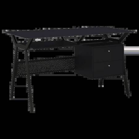 Weaving 55-inch 2-drawer Computer Desk Keyboard Tray Black 1