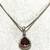 Vintage sterling silver necklace with dark red topaz pendant 10 thumbnail