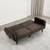 Brown fabric ribbed tufted folding futon sofa bed USB plugs 2 thumbnail