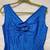Blue Brocade Sleeveless V back Vintage Dress 2 thumbnail