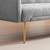 New Grey Mid Century Futon. Velvet Sofa Bed with Armrests, Gold Metal 5 thumbnail