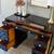 Lacquered Sligh Co. Vintage Pedestal Desk with Black Lacquer Base & Da 4 thumbnail