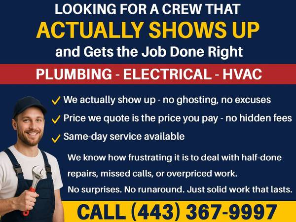 ✅Plumber • Electrician • Furnace Repair – Same Day Service✅ 1