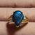 Vintage Pear-Shaped Labradorite Ring with Diamonds 10K Gold 10 thumbnail