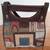 Valore by Luigi Morello Brown Geometric Leather & Fabric Satchel Handb 3 thumbnail