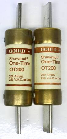Fuses: 2 OT 200 FUSES 250 volt 200 amp 1