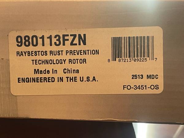 Raybestos Element 3 rear brake rotor set (980113FZN) - $60 (Wenatchee)63441538598017122