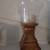 clear glass with wood base candle holder 2 thumbnail