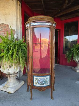Beautiful petite  ormolu curio cabinet 1