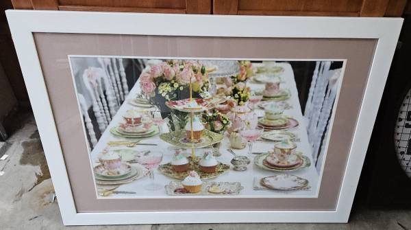 Framed & Matted Large Afternoon Tea Party Wall Picture 1