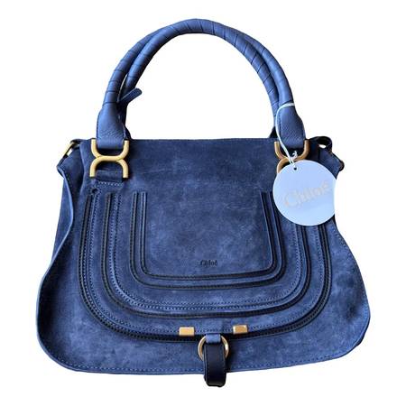 Chloé Marcie Medium Satchel – Navy Suede 1