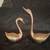 PAIR OF SOLID BRASS VINTAGE SWANS 2 thumbnail