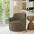 Boucle upholstered swivel accent living room chair in dark brown - NEW 1 thumbnail