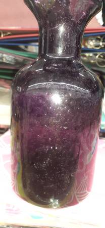 Large Antique Hand Blown Victorian Cranberry Glass Vase Or Decanter 1